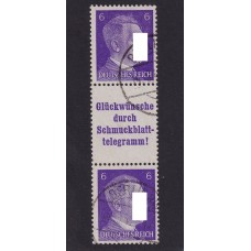 ALEMANIA 1941 ESTAMPILLAS SE-TENANT ZUSAMMENDRUCKE USADAS QUE SON MUCHO MAS RARAS MI S289 RARA 80 EUROS